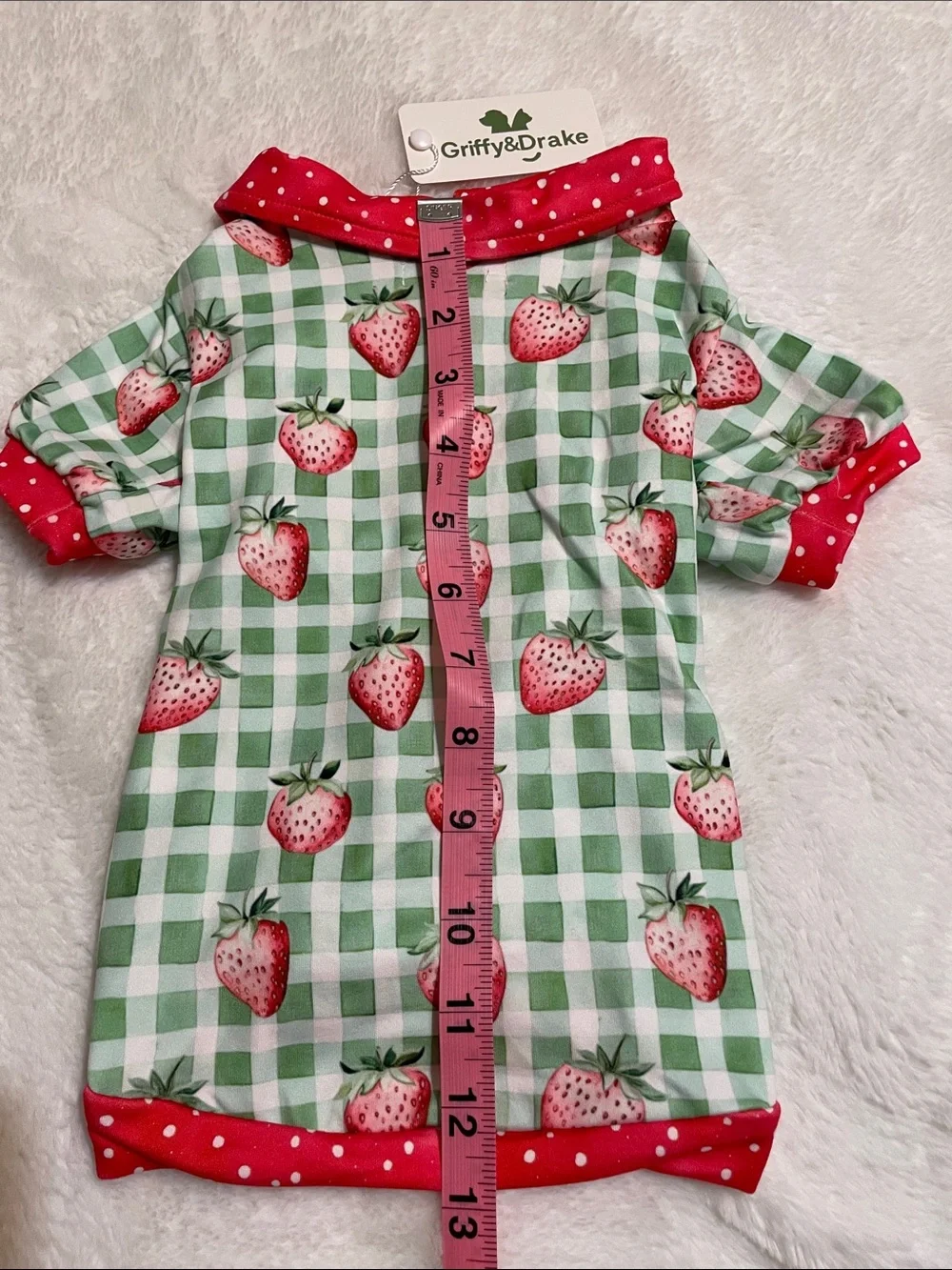 Boutique Strawberry Print Dog Shirt